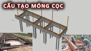 Cấu tạo móng cọc cho nhà lô phố 2 tầng kích thước 4m x 19m