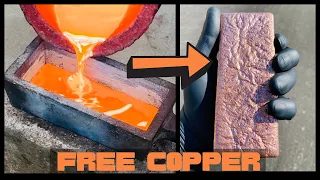 Copper Cable Dumpster Diving - Free Copper - ASMR Metal Melting - Trash To Treasure - BigStackD