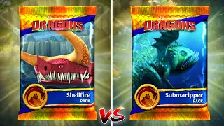 LEGENDARY SHELLFIRE PACK Vs LEGENDARY SUBMARIPPER PACK - Dragons: Rise of Berk