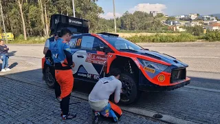 WRC Rally de Portugal 2024 Neuville and Wydaeghe swaps tyres after longest rally stage ss16 Amarante