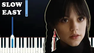 Wednesday - Space Song - Beach House  (SLOW EASY PIANO TUTORIAL)