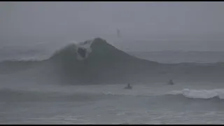 Surfing Hurricane Larry Wedges with Mike Stewart, Tanner McDaniel, and Craig Whetter