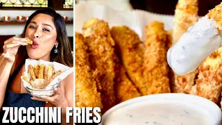 ONE CARB KETO ZUCCHINI FRIES! How To Make Zucchini Fries Recipe