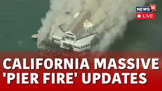 Pier Fire In Oceanside California Live | Firefighters Battling Massive Flames On Historic Pier N18L