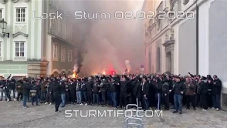 SK Sturm Fans mit Fanmarsch durch Linz und Choreo im Stadion | ÖFB-Cup Viertelfinale (2:0) 2020