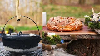 Dutch Oven Easter Bread! Outdoor Cooking, so Delicious!