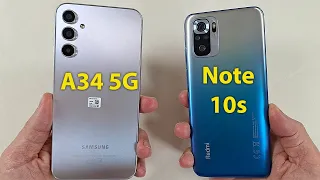 Samsung A34 5G vs Redmi Note 10s Speed Test