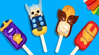 Ice Cream mix Superheroes with clay #2 🧟 Iron Man, Thanos, Thor, Wolverine 🧟 Polymer Clay Tutorial
