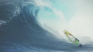 Windsurfing Dangerous Waves at Jaws - Jason Polakow 2012