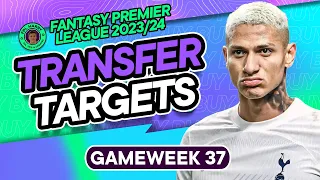 MY FPL DOUBLE GW37 TRANSFER TARGETS | 💫 2 weeks left! 💫 | Fantasy Premier League 2023/24