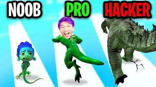 NOOB vs PRO vs HACKER In KAIJU RUN!? (ALL LEVELS!)