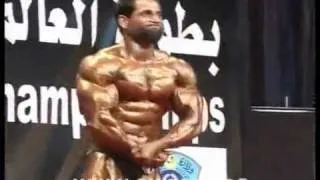 75 kgs Mr Pakistan Khalid Ali posing in Qatar