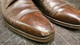 Leather refurbishing on Crockett & Jones