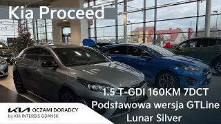 Kia Proceed [1.5 T-GDI 160KM 7DCT] w PODSTAWOWEJ wersji GTLine w kolorze Lunar Silver | 4K