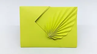 Leaf Envelope making with paper with out Glue Tape and Scissors (Origami Envelope)