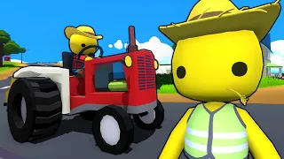 EXTREME TRACTOR RACING WITH FRIENDS! - Wobbly Life Multiplayer Ragdoll Gameplay