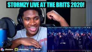 he KILLED this live! STORMZY - HEAVY IS THE HEAD MEDLEY & ANYBODY [LIVE AT BRITs 2020] | REACTION