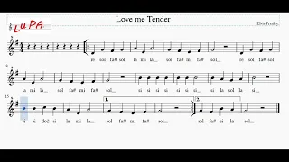 Love Me Tender (Elvis Presley) - Flauto - Spartito - Note - Instrumental - Canto - Karaoke