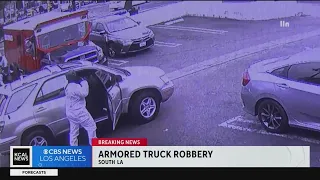 Armored truck robbery caught on camera in South Los Angeles