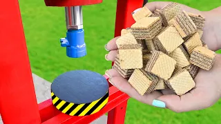 EXPERIMENT HYDRAULIC PRESS VS CANDY CUBE