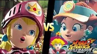 Mario Strikers Battle League Team Peach vs Team Daisy in Jungle Retreat