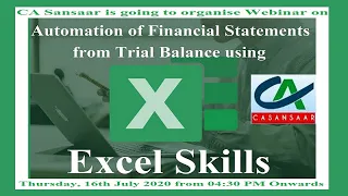 Automation of Financial Statements from Trial Balance using Excel Skills | Excel Tips and Tricks