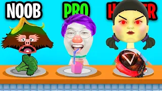 NOOB vs PRO vs HACKER In TOCA KITCHEN MONSTERS!? (ALL LEVELS!)