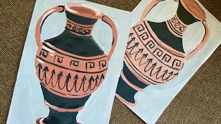 Грецька ваза-амфора. 5 КЛАС.Образотворче мистецтво стародавніх цивілізацій #творчість #малюєморазом