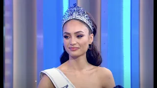 Filipina American R'bonney Gabriel Interview after winning Miss Universe 2022