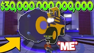 I SPENT $30 TRILLION on the BIGGEST VEHICLE in Car Crushers 2! (Roblox)