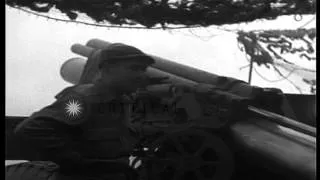 Howitzer crew of the United States 127th Field Artillery Regiment's Battery B fir...HD Stock Footage