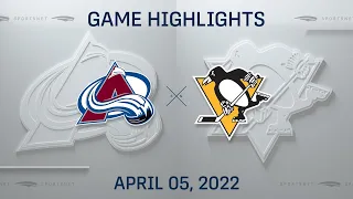 NHL Highlights | Avalanche vs. Penguins - Apr. 5, 2022