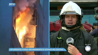 Coronel dos Bombeiros explica situação de prédio que desabou em São Paulo