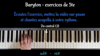 Baryton, exercices de 5te au piano