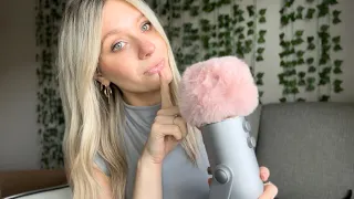 ASMR| Semi Inaudible Whispering With Mic Fluffs (light mouth sounds)