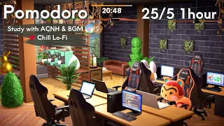【ACNH study with me】 Startup Company  | Chill Lo-Fi🎧pomodoro【25/5  1hour】animal crossing music
