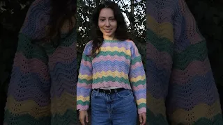 Crochet wavy sweater 🌈