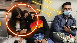 SLEEPING ON STRANGERS IN THE METRO PRANK ll EPIC REICTION SK PRANK