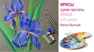 Рисуем Ирисы сухой пастелью. Irises Soft Pastel