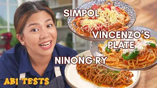 Abi Tries the Best Spaghetti Recipes (Ninong Ry, Chef Tatung, Vincenzo’s Plate)