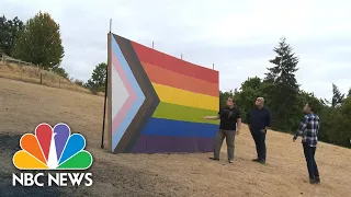 Oregon Community Builds Pride Flag In View of High School After School Board Ban