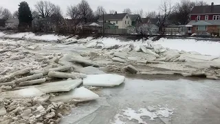 Ice Jam Crashes Into Bridge in Buffalo, New York