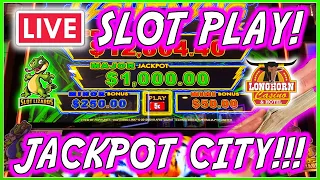 🔴 MORE LIVE SLOT ACTION! ARRIVING AT JACKPOT CITY! BIG WINS INCOMING! LONGHORN CASINO