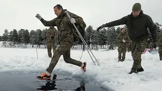 Bear Grylls joins in with Royal Marines Arctic Warfare training in Norway