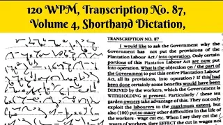 120 WPM, Transcription No  87, Volume 4,Shorthand Dictation, Kailash Chandra,With ouline & Text