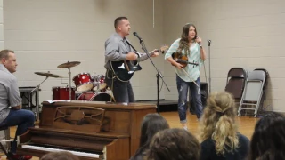 12-year old Olivia and her father performing Travelin' Soldier, by Dixie Chicks