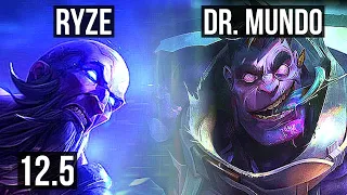 RYZE vs DR. MUNDO (TOP) | 2.3M mastery, 300+ games, Dominating | NA Diamond | 12.5