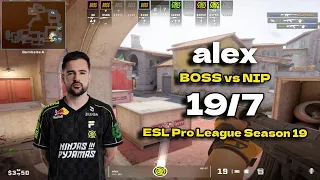 CS2 POV NIP alex (19/7) vs BOSS (Inferno) @ ESL Pro League Season 19