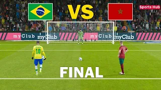 BRAZIL vs MOROCCO - Penalty Shootout - FINAL FIFA World Cup 2026 | Neymar vs Moroc | PES Gameplay