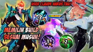 CATAT GUYS! TIPS CARA MEMILIH BUILD CLAUDE BERDASARKAN DRAFT MUSUH! | TOP GLOBAL CLAUDE - MLBB